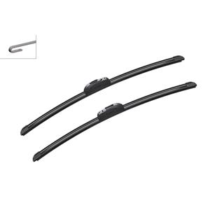 Wiper Blades, BOSCH AR992S Aerotwin Flat Wiper Blade Front Set (530 / 530mm   Hook Type Arm Connection) for Smart FORTWO cabrio, 2004 2007, Bosch