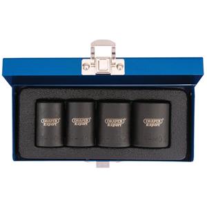 Impact Socket Sets, Draper Expert 34032 Locking Wheel Nut Set, 1/2" Sq. Dr. (4 Piece), Draper