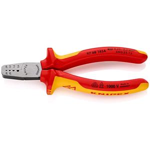 Crimping Tools, KNIPEX VDE Crimping Pliers for Wire Ferrules, 145mm, Knipex