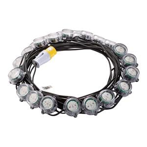 Site Power, Draper 34883 Defender 110V Heavy Duty LED Encapsulated Festoon String Lights, 120W, 50m, Draper