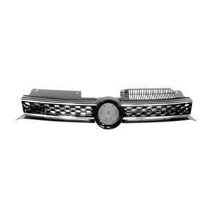 Grilles, VW Golf 6 2009 2013 Grille, With Chrome Moulding, GTI/GTD Models, 
