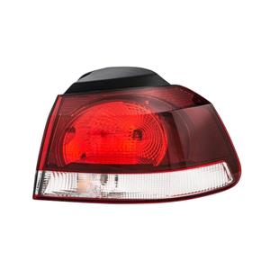 Lights, Right Rear Lamp (Outer, On Quarter Panel, Dark Red, Hella Type, Supplied With Bulbholder) for Volkswagen GOLF VI 2009 to 2012, 