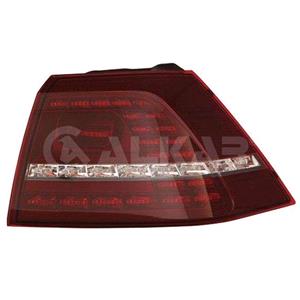 Lights, Right Rear Lamp (Outer, On Quarter Panel, LED, Bright Red, Original Equipment) for Volkswagen GOLF VII 2017 2019, 