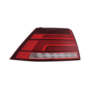 Lights, Left Rear Lamp (Outer, On Quarter Panel, LED, Bright Red) for Volkswagen GOLF VII 2017 2020, 