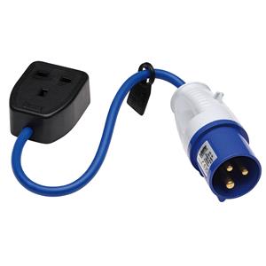 Site Power, Draper 35154 Defender 230V Fly Lead Converter 16A   13A, Draper