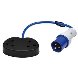 Site Power, Draper 35165 Defender 230V Fly Lead Converter, 16A   2 x 13A, Draper