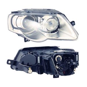 Lights, Right Headlamp (Halogen, Takes H7/H7 Bulbs, Replaces Valeo Type Only, Original Equipment) for Volkswagen PASSAT 2005 2010, 