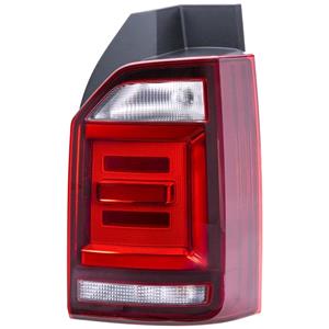 Lights, Right Rear Lamp (LED, Multivan Model, Dark Red, Supplied With Bulbholder, Original Equipment) for Volkswagen TRANSPORTER CARAVELLE Mk VI Bus 2015 2019, 