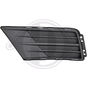 Grilles, Volkswagen CRAFTER Bus 2016 Onwards LH Front Bumper Grille, Grained, Matte Black, Without Hole For Fog Lamp, 