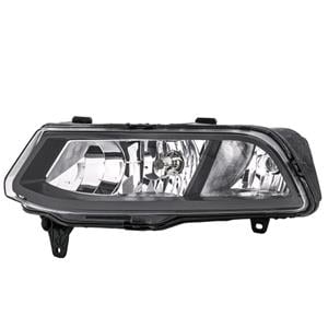 Lights, Left Front Fog Lamp (Black Bezel, With Daytime Running Light, Takes H8 / P21W Bulbs, Supplied With Bulbs, With Cornering Function, Not For Cross / GT Bluemotion Models, Original Equipment) for Volkswagen POLO 2014 to 2017, 