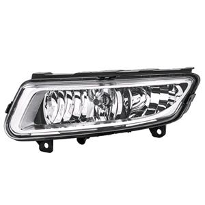 Lights, Left Front Fog Lamp (Silver Bezel, Takes H8 Bulb, Supplied With Bulb, With Cornering Function, Not For Cross / GTI / R Line Models, Original Equipment) for Volkswagen POLO 2009 to 2014, 