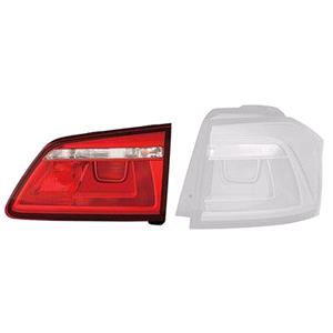 Lights, Right Rear Lamp (Inner, On Boot Lid, Standard Bulb Type, Bright Red, Supplied With Bulbholder, Original Equipment) for Volkswagen GOLF SPORTSVAN 2014 on, 