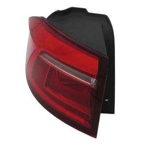 Lights, Left Rear Lamp (Outer, On Quarter Panel, Standard Bulb Type, Bright Red, Supplied With Bulbholder) for Volkswagen GOLF SPORTSVAN 2014 on, 