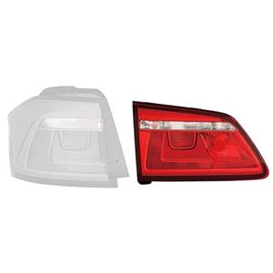 Lights, Left Rear Lamp (Inner, On Boot Lid, Standard Bulb Type, Bright Red, Supplied With Bulbholder, Original Equipment) for Volkswagen GOLF SPORTSVAN 2014 on, 