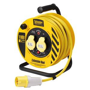 Extension Leads, Draper 35821 Defender 110V Heavy Duty Industrial Cable Reel, 25m, Draper