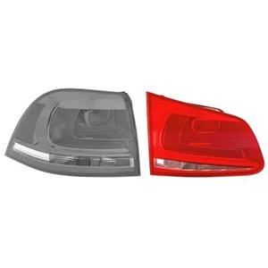 Lights, Left Rear Lamp (Inner, Boot Lid, Standard Bulb Type, Supplied Without Bulbholder, Original Equipment) for Volkswagen TOUAREG 2010 to 2014, 