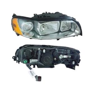 Lights, Right Headlamp (Halogen, Takes H7 / H9 Bulbs, Supplied With Motor, Original Equipment) for Volvo V70 Mk II 2004 2007, 