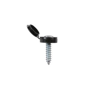 Number Plate Fixings, Black Number Plate Flip Top & Screw   Pack of 5 , LASER