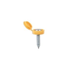 Number Plate Fixings, Yellow Number Plate Flip Top & Screw   Pack of 5 , LASER