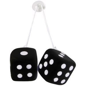 Interior Styling, Lucky Car Fuzzy Dice   Black, Lampa
