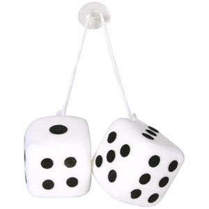 Car Accessories, Lucky Fuzzy Dice   White, Lampa