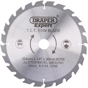 Circular Saw Blades, Draper Expert 38153 TCT Saw Blade 254X30mmx24T, Draper