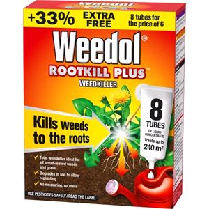 Weeding, Weedol Root Kill Plus Weedkiller Tubes 6+2 FREE 0246, Weedol