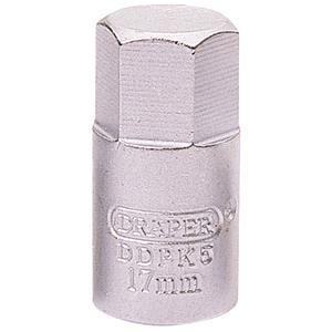 Oil Sump and Drain Plugs, Draper Expert 38323 17mm Hexagon 3 8 Square Drive Drain Plug Key, Draper