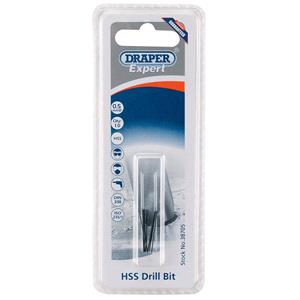 HSS Twist Drills, Draper Expert 38705 0.5mm HSS Drills Card Of 10, Draper
