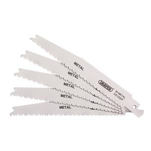 Reciprocating Saw Blades, Draper 38755 Bi metal Reciprocating Saw Blades for Metal Cutting, 150mm, 8 14tpi (Pack of 5), Draper