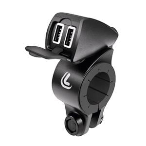 Handlebar Mounts and Accessories, Rainproof Double USB Charger, Handlebar Fixing   Ultra Fast Charge   5400 mA   12 24V, Lampa