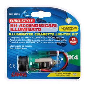 Car Accessories, Euro Style, illuminated cigarette lighter kit 12V, Lampa