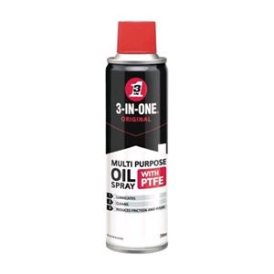 Lubricants and Grease, 3 IN ONE Multi Purpose Oil Spray With PTFE   250ml, WD40