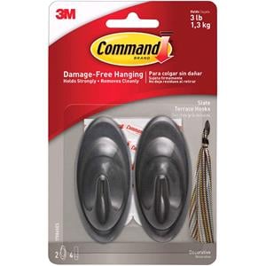 Glues and Adhesives, 3M Command Slate Terrace Hook   Pack of 2, 3m