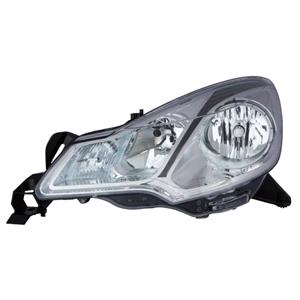 Lights, Left Headlamp (Halogen, Takes H7 / H1 Bulbs, Supplied With Motor) for Citroen C3 2013 on, 