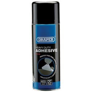 Glues and Adhesives, Draper 41918 Heavy Duty Spray Adhesive   400ml, Draper