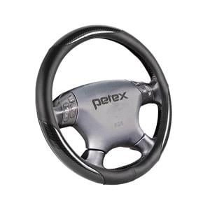 Steering Wheel Covers, Petex Steering Wheel Cover, Diameter 38cm, TPE Ring, Design 1101, Black, Petex