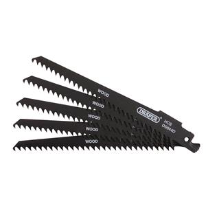 Reciprocating Saw Blades, Draper 43430 Reciprocating Saw Blades for Wood and Plastic Cutting   150mm   6tpi   Pack of 5, Draper