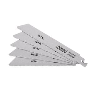 Reciprocating Saw Blades, Draper 43459 Bi metal Reciprocating Saw Blades for Metal, 150mm, 14tpi/15ppi (Pack of 5), Draper