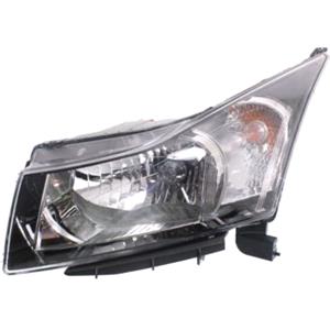 Lights, Left Headlamp (Halogen, Takes H4 Bulb, Electric Adjustment, Supplied With Motor) for Chevrolet CRUZE 2009 on, 