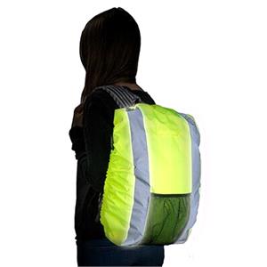 Hi Vis, Hi Vis  Reflective Water Resistant Bag Cover with Meshpocket in Neon Yellow, Safety Maker