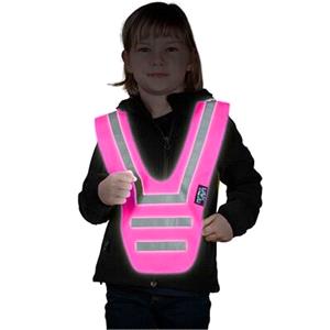 Hi Vis, Hi Vis  Reflective Neon Collar Vest for Juniors in Pink, Safety Maker