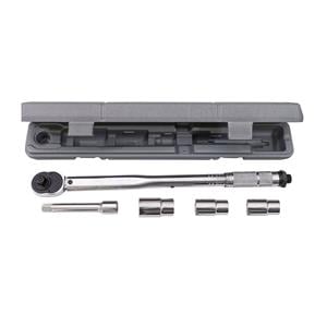 Breaker Bars and Torque Wrenches, Petex Torque Wrench 40   210 Nm, incl. 3 sockets 17/19/21mm, 1 Extension, Petex