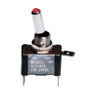 In Car Electronics, Toggle switch with led, 2 terminals    12 24V   Red     20A, Lampa