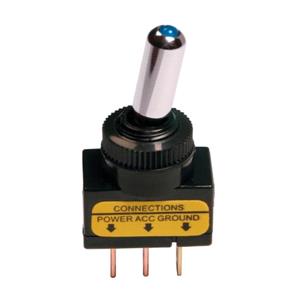 In Car Electronics, Toggle switch with led, 3 terminals    12 24V   Blue     20A, Lampa