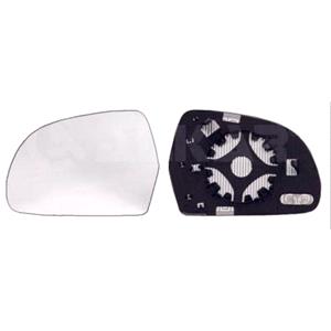 Wing Mirrors, Left Wing Mirror Glass (heated, for 125mm tall mirrors   see images) and Holder for AUDI A4, 2008 2010, Please measure at the centre of glass to ensure its 125mm, otherwise this glass may not fit, SUMMIT