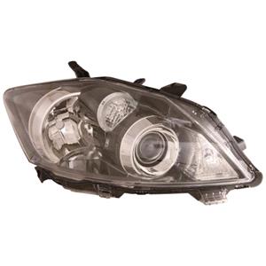Lights, Right Headlamp (With Black Bezel, Halogen, Takes H11 / HB3 Bulbs, With Load Level Adjustment, Supplied Without Motor / Bulbs) for Toyota AURIS  2010 2012, 