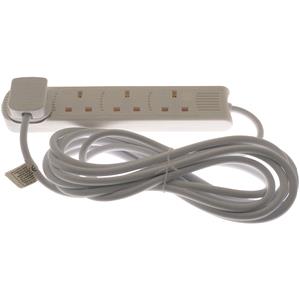 Site Safety, 4 Way Extension Socket   White   5m, STATUS