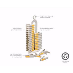 Kitchen and Dining, Joseph Joseph PegStore 30 Piece Clothes Peg Set with Storage Stand, JosephJoseph