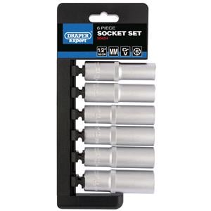 Socket Set, Draper Expert 50424 1 2 inch Sq. Dr. Metric Deep Socket Set (6 Piece), Draper